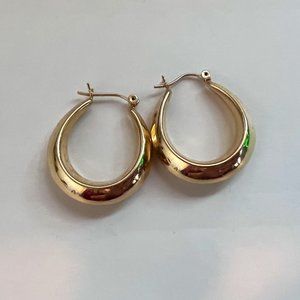 JAW 14KT Gold Oval Pierced Earrings